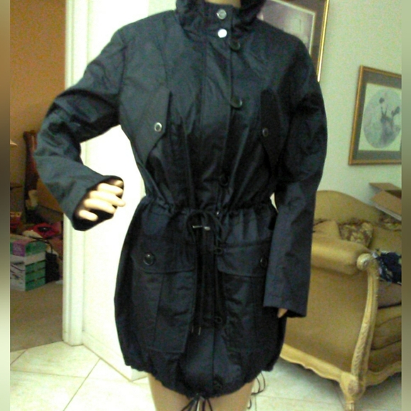 BNWT EXQUISITE JACKET BY URBAN REPUBLIC SZ. MED BLACK W/ DRAWSTRINGS PKTS HOODIE - Picture 8 of 15